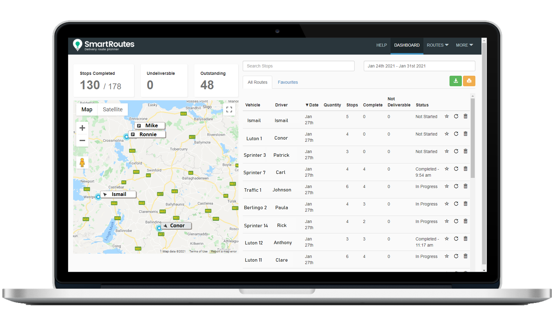 Live Vehicle Tracking | SmartRoutes